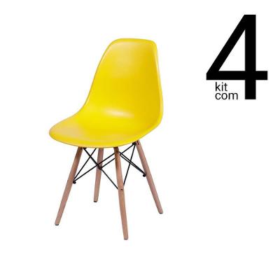 Conjunto 4 Cadeiras Eames Dsw Amarelo