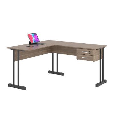 Mesa Em L Com 2 Gavetas Rael Afarra