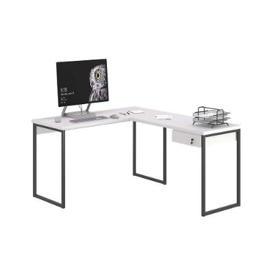 Mesa Em L Com 1 Gavetas Ferv Branco