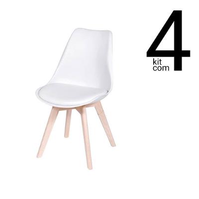Conjunto 4 Cadeiras Saarinen Wood Branca