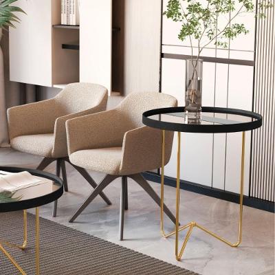 Mesa Lateral Bucareste Preto Dourado