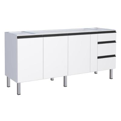 Gabinete De Cozinha Para Pia 3 Portas Cambé Branco