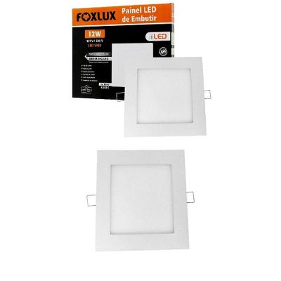 Kit 2 Painel Led Quadrado De Embutir 12w 6500k Bivolt Foxlux