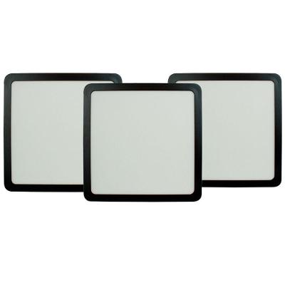 Kit 3 Painel Led 20,4x20,4 Quadrado Preto Sobrepor 18w 6500k Foxlux