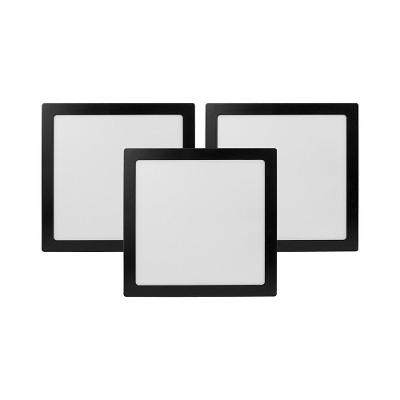 Kit 3 Painel Led 21,8x21,8 Quadrado Preto Embutir 18w 6500k Foxlux