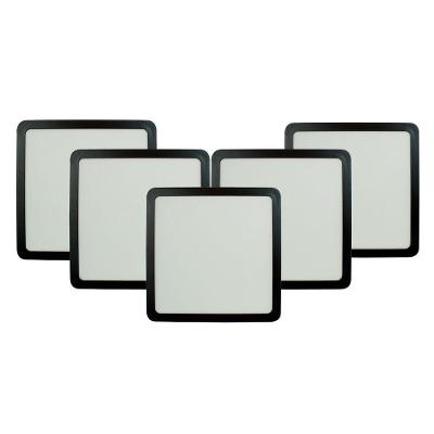 Kit 5 Painel Led 20,4x20,4 Quadrado Preto Sobrepor 18w 6500k Foxlux