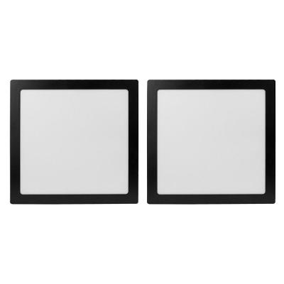 Kit 2 Painel Led 29,3x29,3 Quadrado Preto Embutir 24w 6500k Foxlux