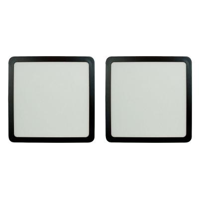 Kit 2 Painel Led 27,7x27,7 Quadrado Preto Sobrepor 24w 6500k Foxlux