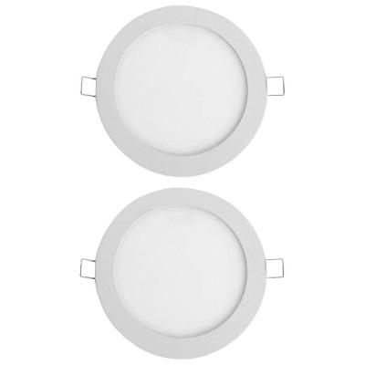 Kit 2 Painel Led 11,9x11,9 Redondo Branco Embutir 6w 6500k Foxlux