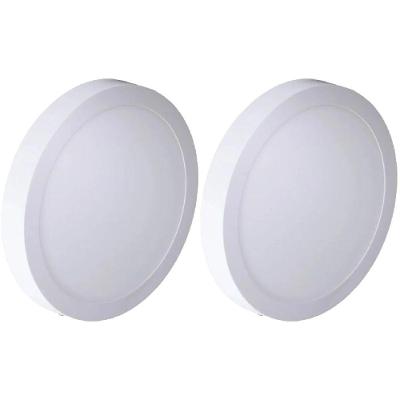 Kit 2 Painel Led 15x15 Redondo Branco Sobrepor 12w 3000k Foxlux