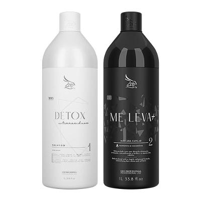 Escova Progressiva Zap Me Leva Black + Shampoo Detox 1 Litro
