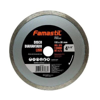 Disco Diamantado Liso 4 3/8 Polegadas 110 X 20 Mm Famastil