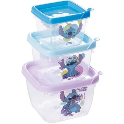 Conjunto 3 Potes Plásticos Stitch - Plasutil