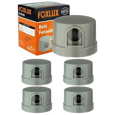 Kit 5 Relé Fotoelétrico 127v Cinza Foxlux