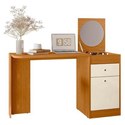 Penteadeira Escrivaninha Com Espelho 129cm Mandi A02 Off/cinamomo - Mpozenato
