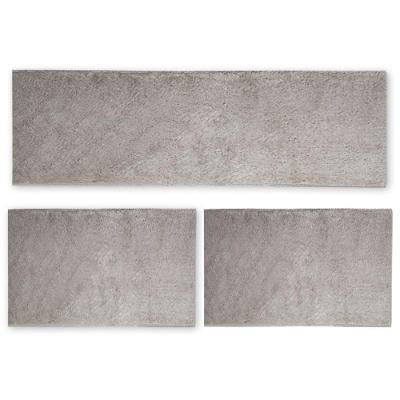 Kit Cozinha 3 Pçs Classic Tapete Passadeira Shaggy Antider. Perola
