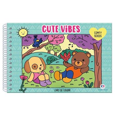 Livro De Colorir Cute Vibes Capa Dura Holográfica Verde