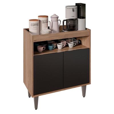 Balcão Aparador Buffet Cantinho Do Café 71cm Lice Z34 Freijó/preto - Mpozenato