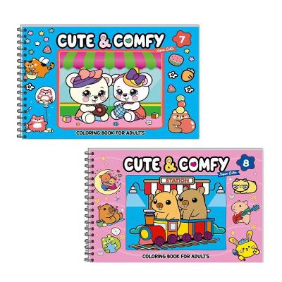 Kit 2 Livro De Colorir Cute & Comfy 07 Azul E 08 Rosa