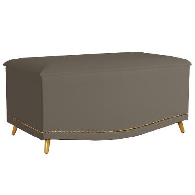 Calçadeira Baú Solteiro 90cm Com Tachas Imperial J02 Sintético Areia - Mpozenato