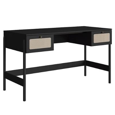 Mesa Escrivaninha Home Office Pés Madeira Arlo A10 Nero/preto - Mpozenato
