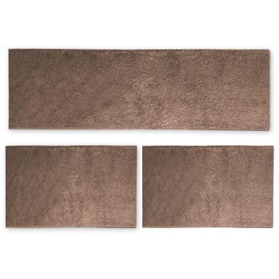Kit Cozinha 3 Pçs Classic Tapete Passadeira Shaggy Antider Marrom