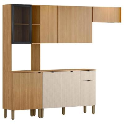 Cozinha Compacta Balcão Com Tampo 120cm Laura Plus Freijó/soft Z06 - Mpozenato