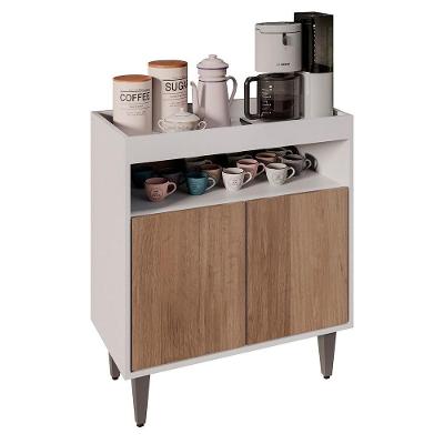 Balcão Aparador Buffet Cantinho Do Café 71cm Lice Z34 Branco/freijó - Mpozenato