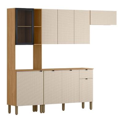 Cozinha Compacta Balcão Com Tampo 120cm Laura Plus Soft/freijó Z06 - Mpozenato