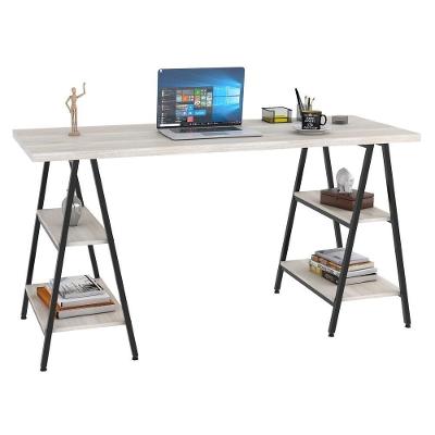 Mesa Escrivaninha Cavalete 150cm Estilo Industrial Prisma C08 Snow/preto - Mpozenato