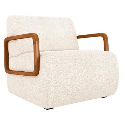 Poltrona Decorativa Orgânica Para Sala Belarus Z08 Boucle Bege - Mpozenato