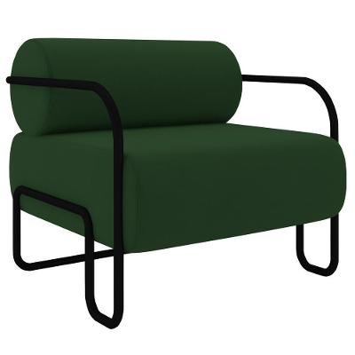 Poltrona Decorativa Para Sala Industrial Kira Z08 Veludo Verde Musgo - Mpozenato