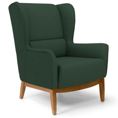 Poltrona Decorativa Base Manu Madeira Milena C-117 Linho Verde - Domi