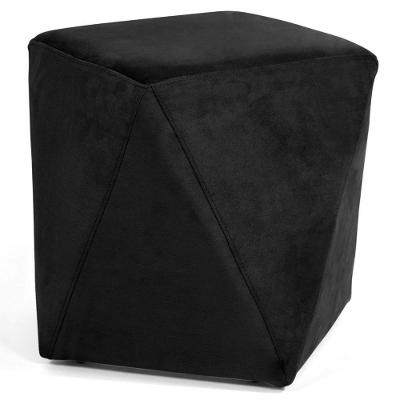Puff Decorativo Ametista C-300 Veludo Preto - Domi