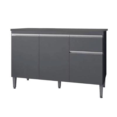 Balcão De Cozinha 120cm Tatiane 3 Portas 1 Gaveta Com Tampo Cinza