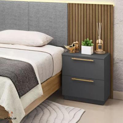Mesa De Cabeceira 2 Gavetas 50cm Dubai - Vlr Móveis Cor: Alasca