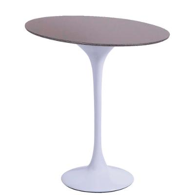 Mesa Lateral Oval São Gabriel 57x38cm - Base Branca