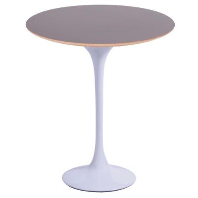 Mesa Lateral Oval Fórmica Preta 57x38cm - Base Branca