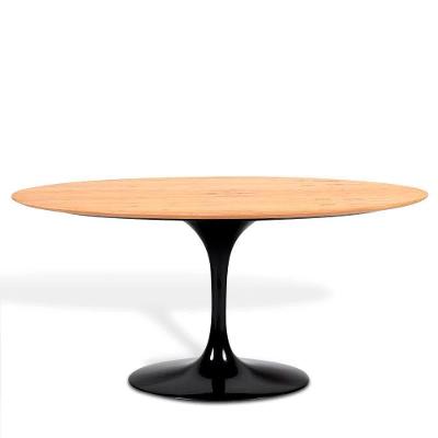 Mesa Saarinen Oval Freijó 180x100cm - Base Preta