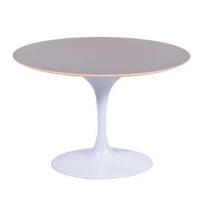 Mesa Saarinen Oval Fórmica Preta 235x122cm - Base Branca