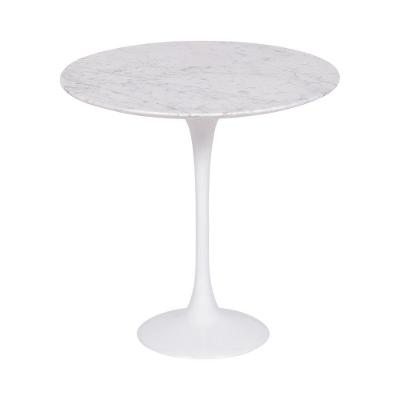 Mesa Saarinen Lateral Carrara 51cm - Base Branca