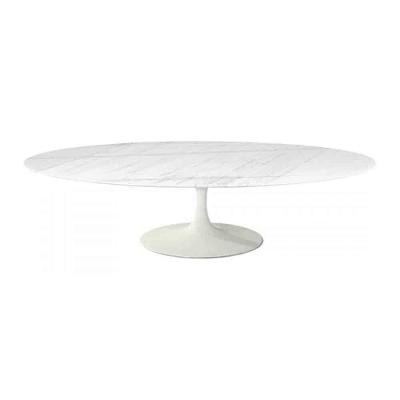Mesa Saarinen Oval Centro Espirito Santo 120x80cm - Base Branca