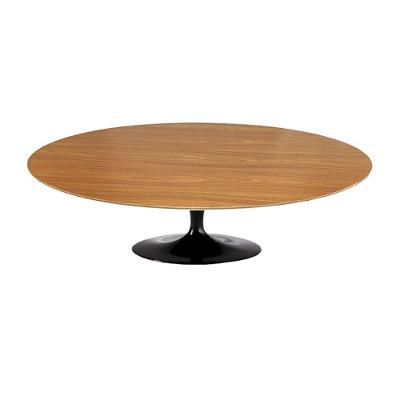 Mesa Saarinen Oval Centro Freijó 135x90cm - Base Preta