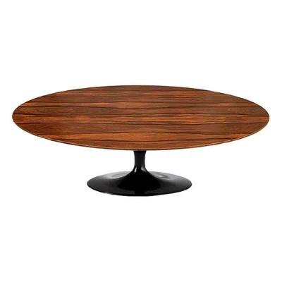 Mesa Saarinen Oval Centro Pau Ferro 120x80cm - Base Preta