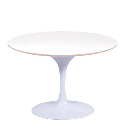 Mesa Saarinen Oval Fórmica Branca 198x122cm - Base Branca