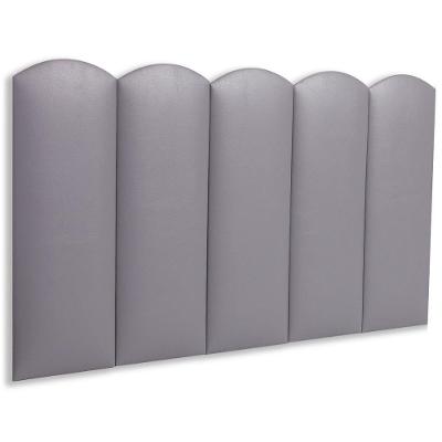 Cabeceira Solteiro Kit 5 Placas Modelo Nuvem - Courino Cinza