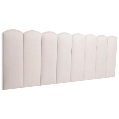 Cabeceira Queen Kit 8 Placas Modelo Nuvem - Suede Creme / Off White