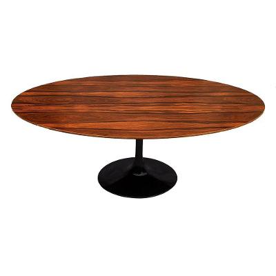 Mesa Saarinen Oval Pau Ferro 235x122cm - Base Preta