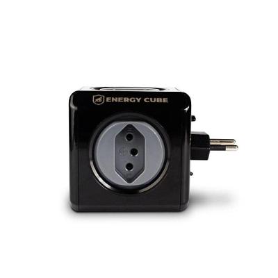 Adaptador Bivolt Energy Cube - Preto - Com 5 Tomadas - Gshield