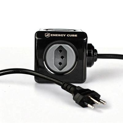 Adaptador Bivolt Energy Cube - Preto - Com 5 Tomadas E Cabo De 1,5 M - Gshield